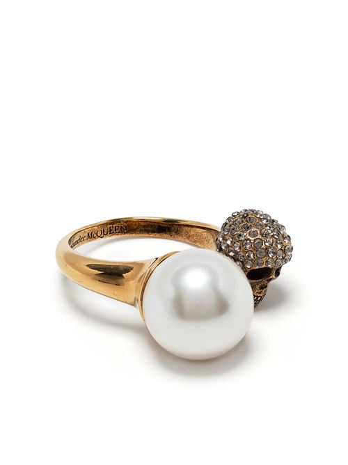 gold-tone metal pearl detailing skull rings Alexander McQueen | 651257J160Z4040